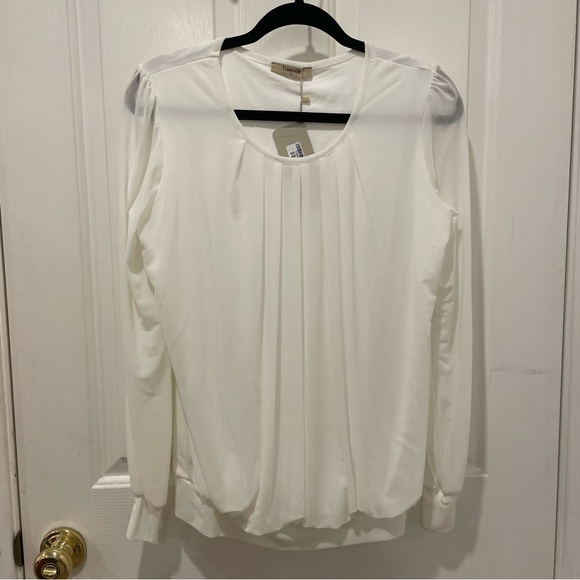 Women’s White Long Sleeve Blouse, Size Medium, New with Tags - Picture 1 of 8